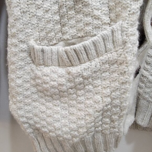 EDC Espirit Melange Oatmeal Chunky Wool Blended Button Cardigan Sweater S Used - Picture 5 of 16